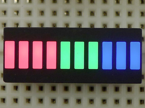 [I-05348]옵토 공급 10 바 LED 어레이 3 색 (빨강 4 녹색 3 파랑 3) 유형