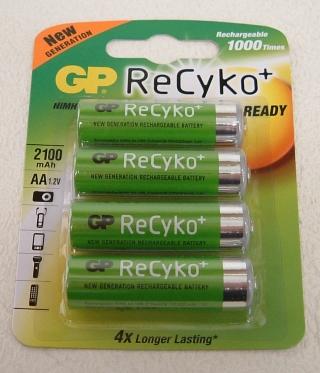 [B-02464]AA형 니켈수소충전지 ReCyKo＋(4개 팩)